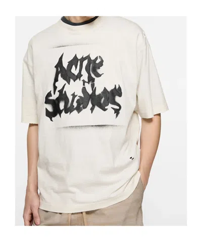 Acne Studios Logo-print Distressed T-shirt In Multi