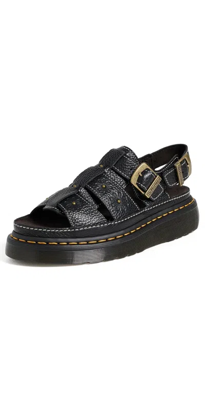 Dr. Martens Wrenlie Open Toe Nappa Leder Fisherman Plateausandalen In Black