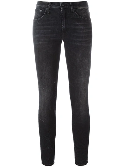 Shop R13 Cropped Skinny Jeans In Black