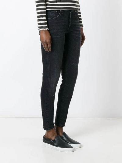 Shop R13 Cropped Skinny Jeans In Black