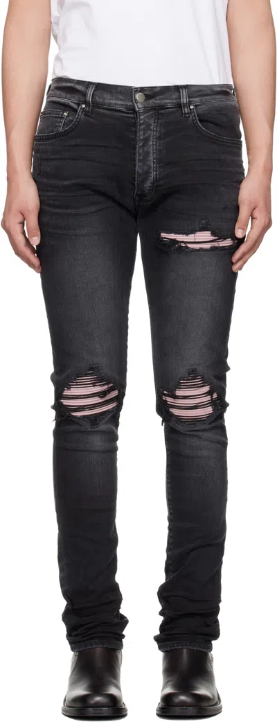 Amiri Straight Denim Jeans Belt Loops Five Pockets In Black