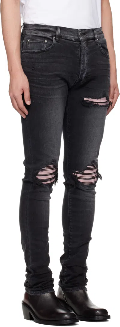 Amiri Straight Denim Jeans Belt Loops Five Pockets In Black