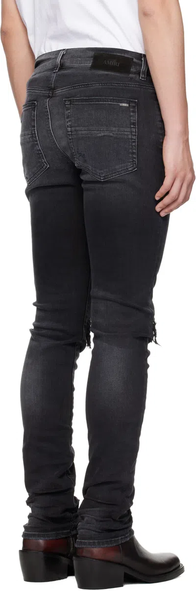 Amiri Straight Denim Jeans Belt Loops Five Pockets In Black