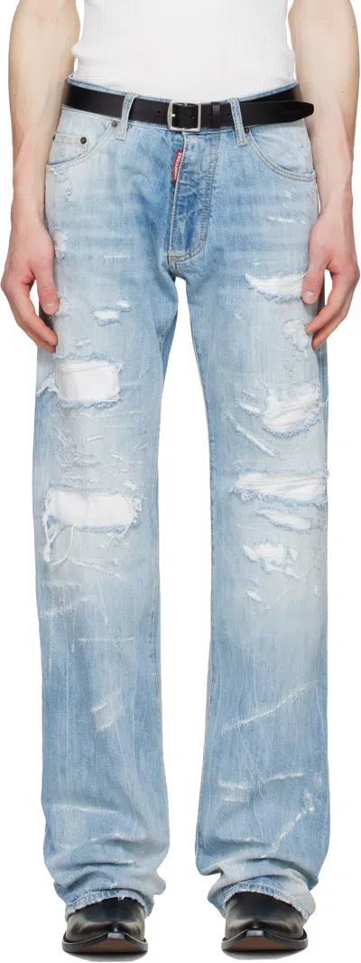 Dsquared2 Belt Loop Jeans In Blue