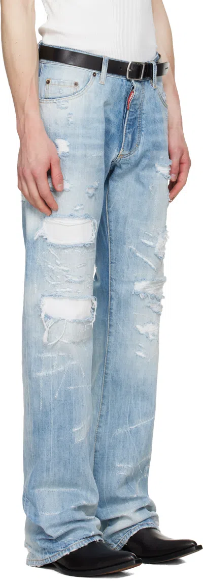 Dsquared2 Belt Loop Jeans In Blue