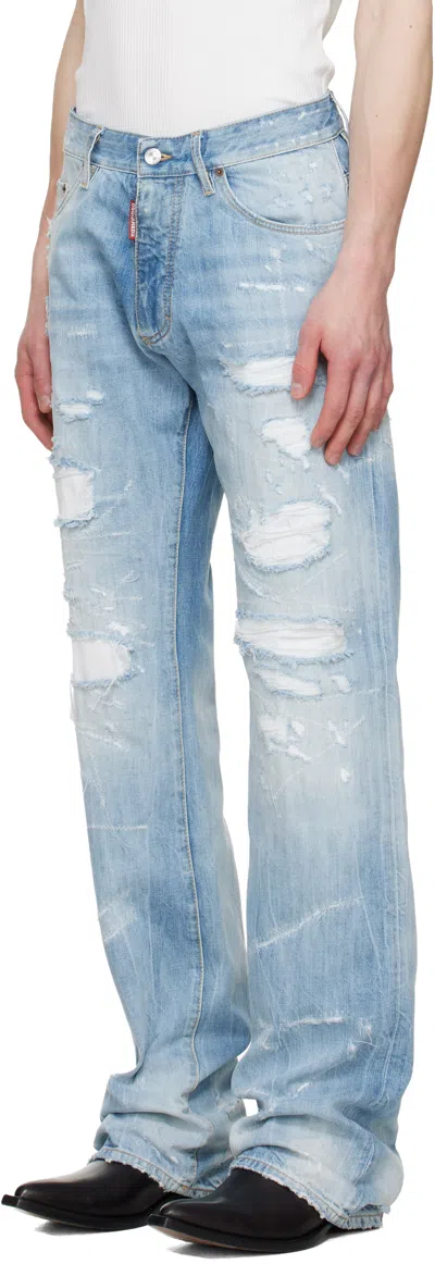 Dsquared2 Belt Loop Jeans In Blue