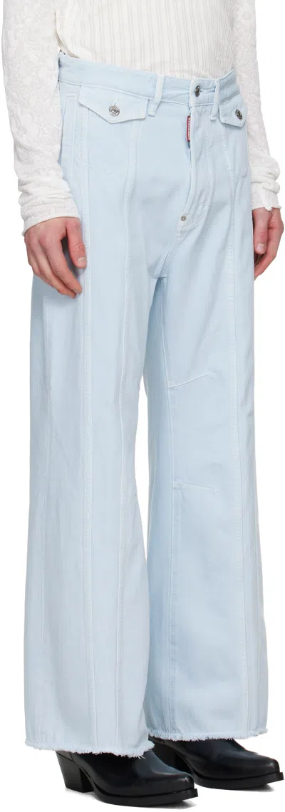 Dsquared2 Eros Belt Loop Jeans In Blue