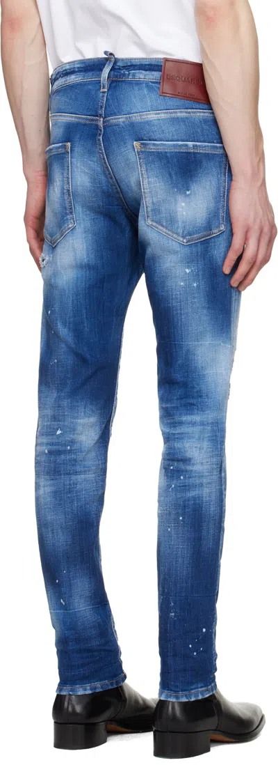 Dsquared2 Teddy Belt Loop Jeans In Blue