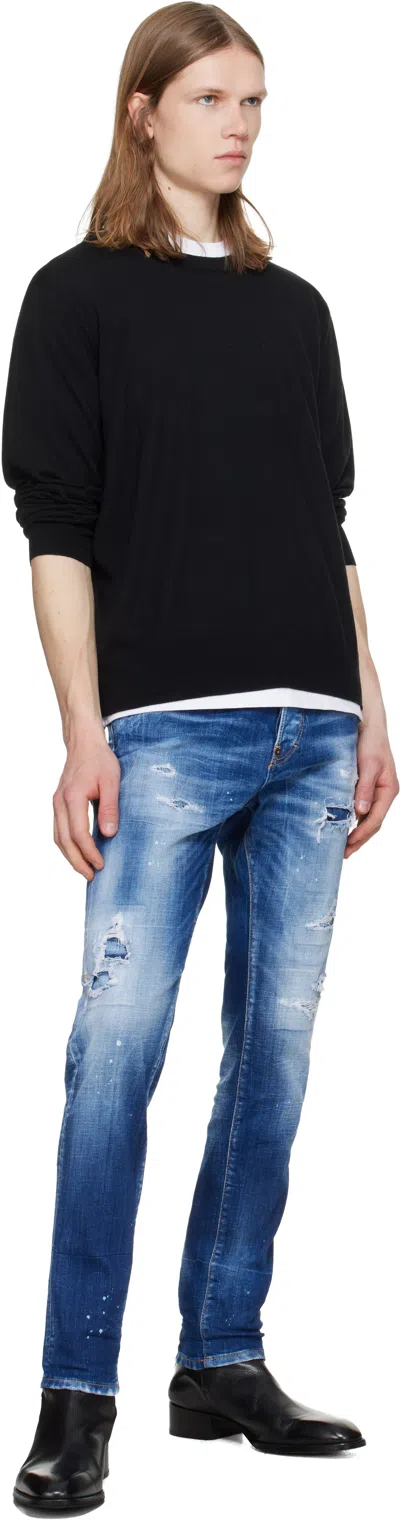 Dsquared2 Teddy Belt Loop Jeans In Blue