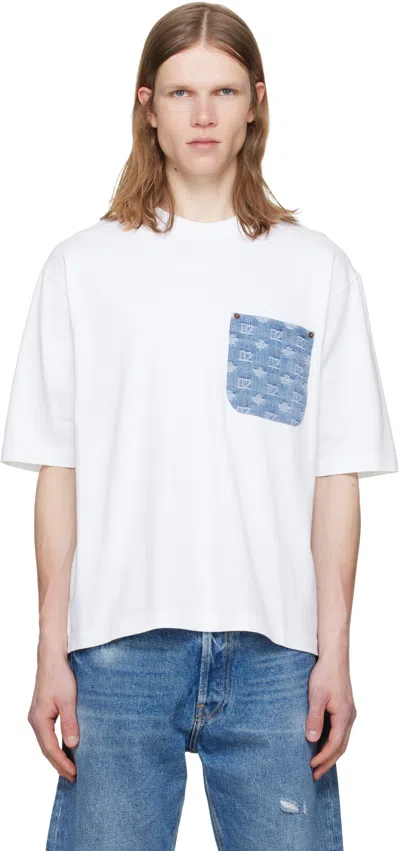 Dsquared2 Dsquared Men T-shirt With Logo Pocket In White
