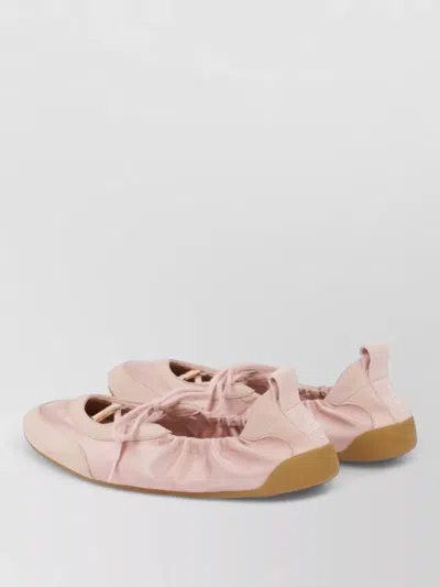 Chloé Kick Leather Ballet Flats Round Toe In Pink