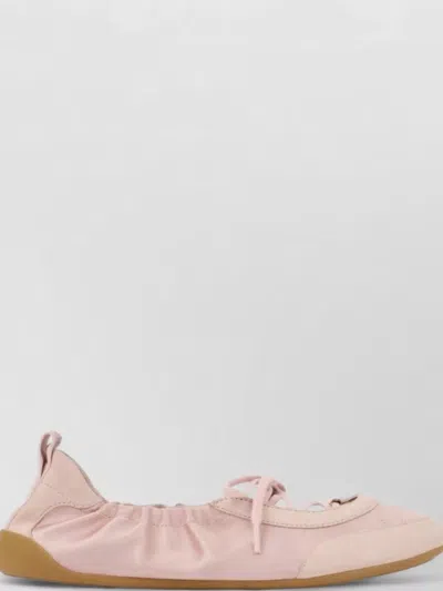 Chloé Kick Leather Ballet Flats Round Toe In Pink