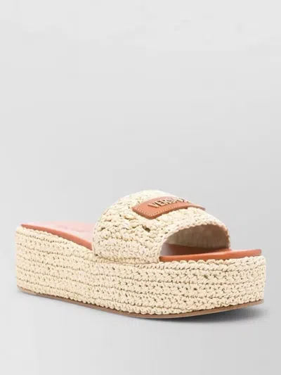 Versace Espadrille Platform Slide Sandal In Multi