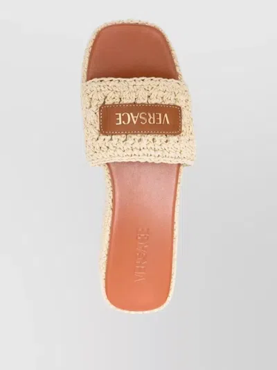 Versace Espadrille Platform Slide Sandal In Multi