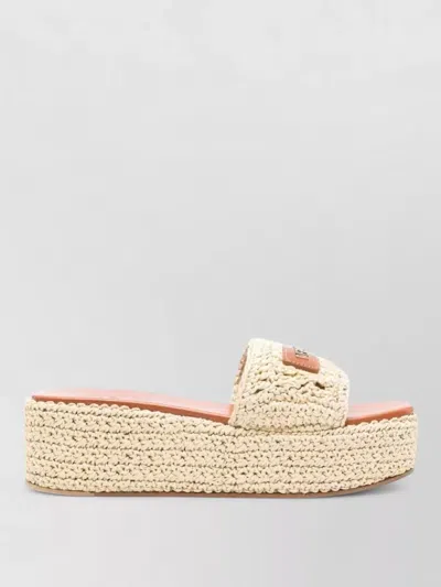 Versace Espadrille Platform Slide Sandal In Multi
