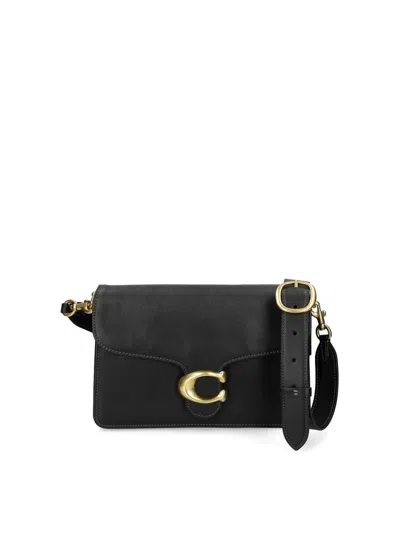 Coach Tabby Chain Leather Shoulder Bag In Black