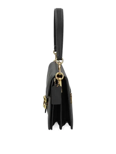 Coach Tabby Chain Leather Shoulder Bag In Black