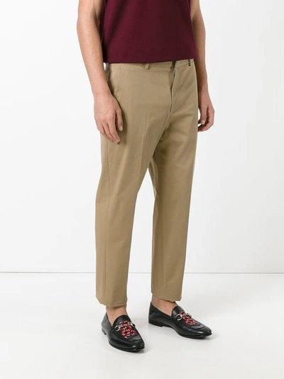 Shop Gucci Classic Chinos In Neutrals