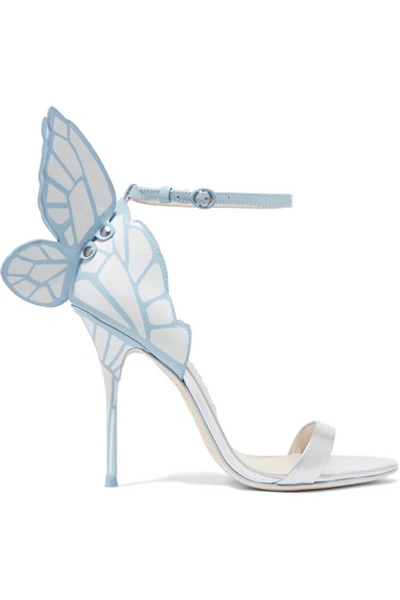 Shop Sophia Webster Chiara Patent-leather Sandals In Blue