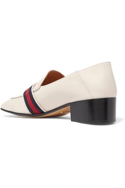 Shop Gucci Logo-embellished Collapsible-heel Leather Pumps In White