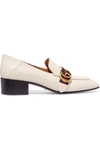 GUCCI LOGO-EMBELLISHED COLLAPSIBLE-HEEL LEATHER PUMPS