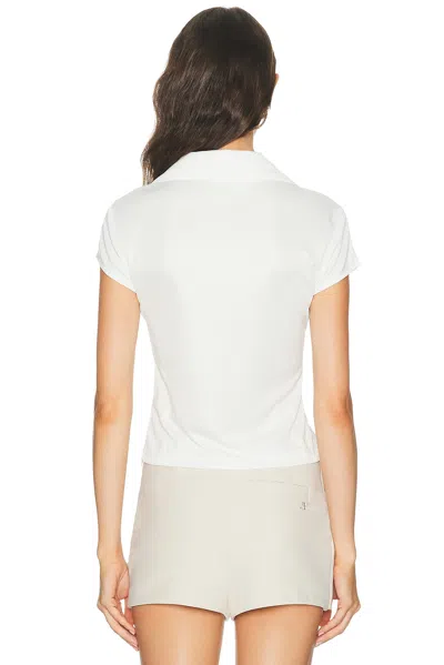 Courrèges Cropped Polo Shirt Collar Short Sleeves V Neck In Animal Print