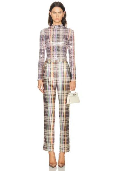 Brandon Maxwell Anja Classic Trouser In Multi