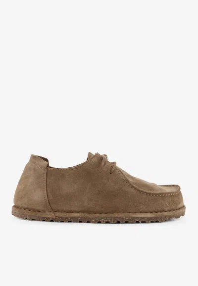 Birkenstock Utti Lace Suede Derby Shoes In Brown