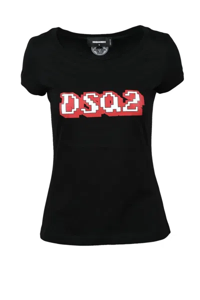 Dsquared2 Fitted Round Neck T-shirt In Black