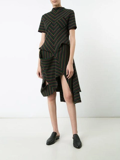 Shop Jw Anderson Striped Dress - Black