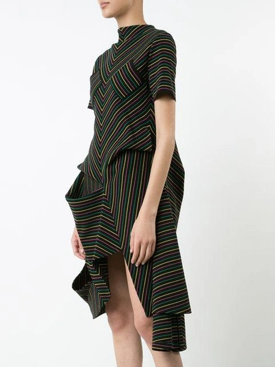 Shop Jw Anderson Striped Dress - Black