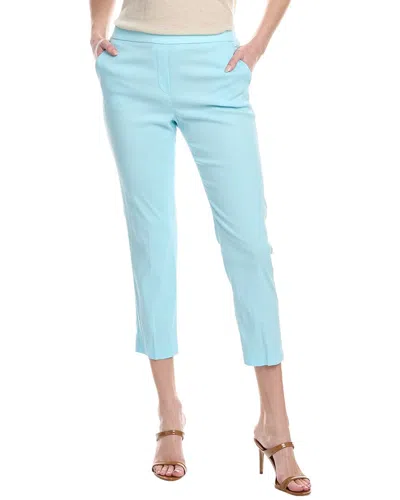 Theory Treeca Linen Blend Pull-on Crop Pants In Blue