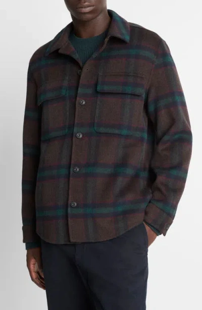 Vince Splittable Wool Blend Shirt Jacket In Brown
