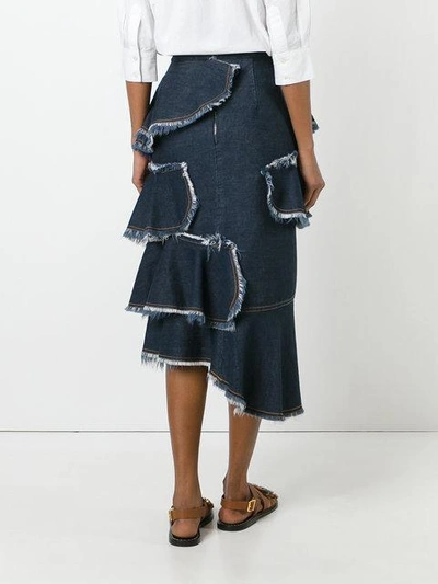 Shop Antonio Marras Layered Denim Skirt