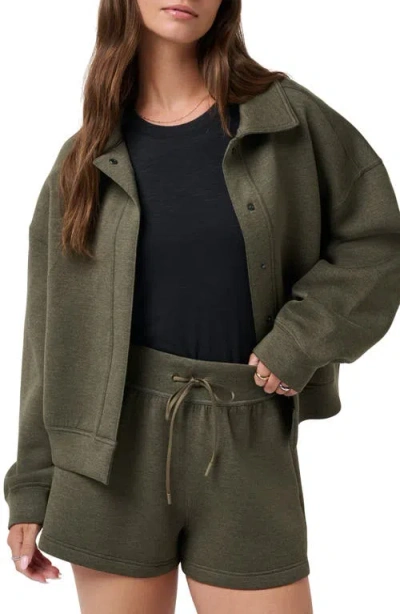 Travismathew Cloudscape Button Down Jacket In Grape Leaf In Green