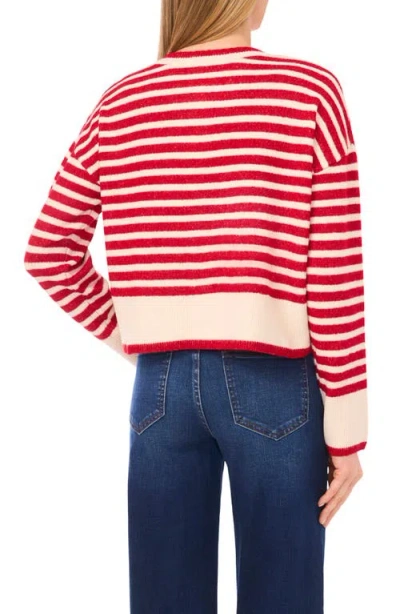Cece Stripe Cardigan In Red