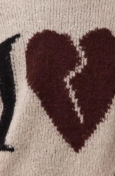 Allsaints Broken-heart Sweater In Brown