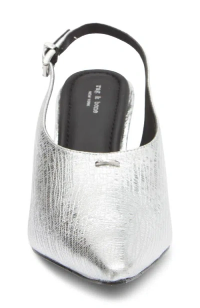 Rag & Bone Mercer Pointed Toe Slingback Pump In Silver