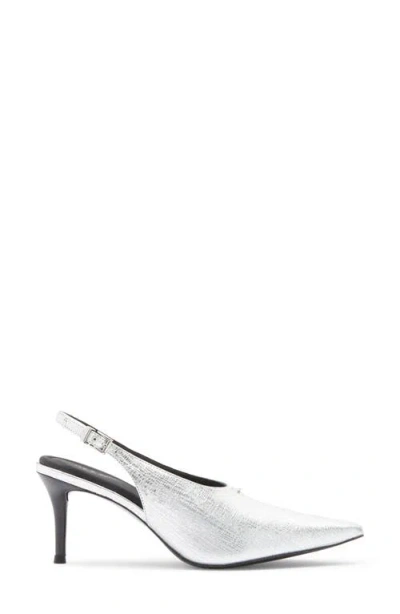 Rag & Bone Mercer Pointed Toe Slingback Pump In Silver