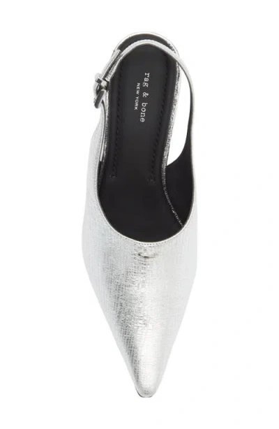 Rag & Bone Mercer Pointed Toe Slingback Pump In Silver