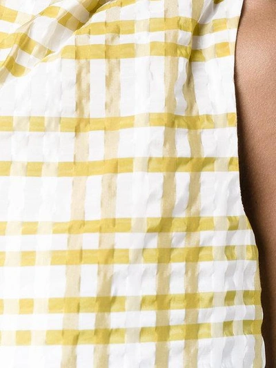 Shop Rosie Assoulin Checked On Shoulder Top In Yellow