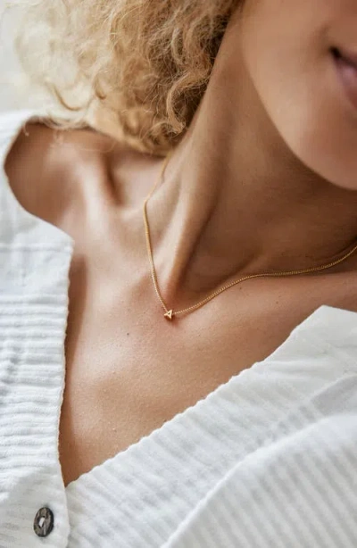 Brook & York Brook And York Kira Mini Initial Pendant Necklace In Gold