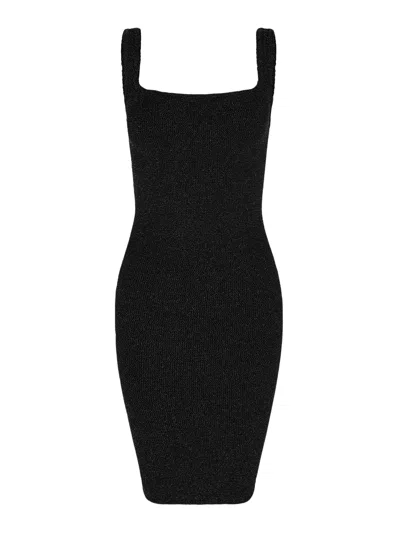 Hunza G Midi Dress With Square Neckline In Black