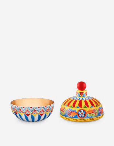 Dolce & Gabbana Decorative Ceramic Jar In Multi