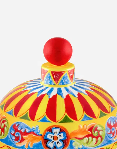 Dolce & Gabbana Decorative Ceramic Jar In Multi