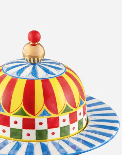 Dolce & Gabbana Decorative Ceramic Jar In Multi