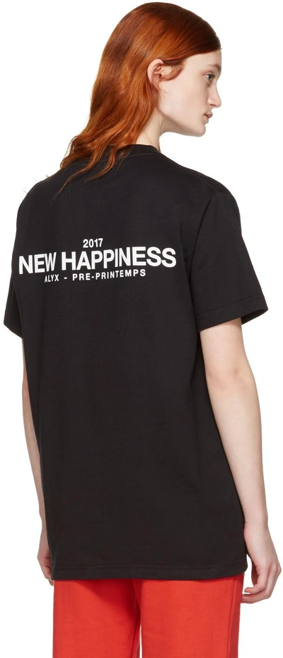 Shop Alyx Black 'new Happiness' T-shirt