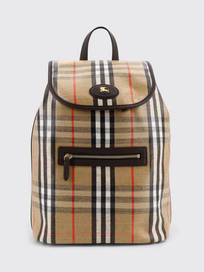 Burberry Highlands Coated Canvas Backpack With Front Logo In Brown