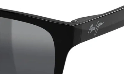 Maui Jim 57mm Polarizedplus2® Rectangular Sunglasses In Black