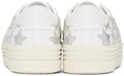 Shop Saint Laurent Off-white Court Classic Stars Platform Sneakers